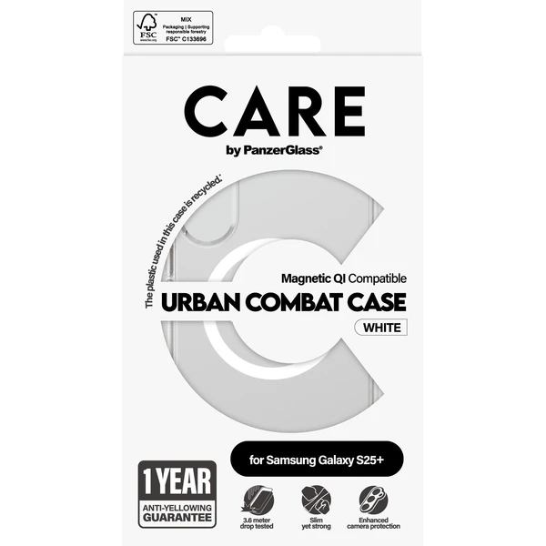 PanzerGlass® CARE kryt Samsung Galaxy S25+ Urban Combat číry/biely QI - Puzdra - Obrázok D8FC000J01