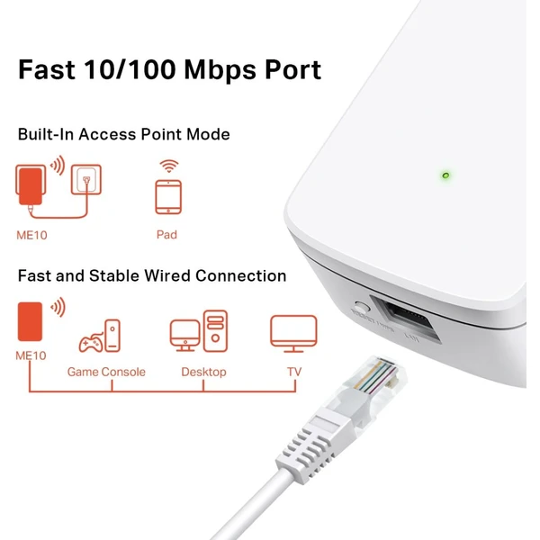 Mercusys ME10 Extender - Wi-Fi extendery - Obrázok D8R7300401