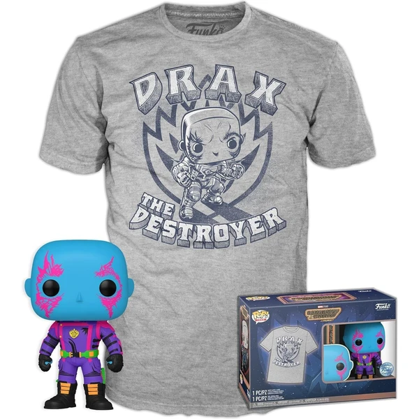 Funko POP! & Tee: Guardians of the Galaxy - Drax (Blacklight) S - Darčekové sady - Hlavný obrázok