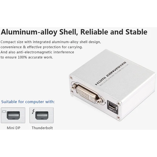PremiumCord Mini DisplayPort -> HDMI/DVI-I/VGA redukcia strieborná - Káble a redukcie - Obrázok D9H0000401