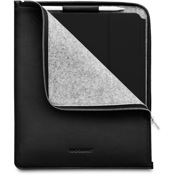 Woolnut Leather Folio kožené puzdro iPad Pro 12,9"/iPad Pro 13"/iPad Air 13" čierne - Puzdra - Hlavný obrázok