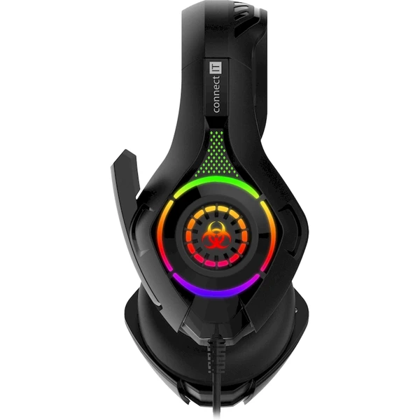 Connect IT Biohazard RGB herné drôtové slúchadlá čierna - Slúchadlá - Obrázok D9Q9000O01