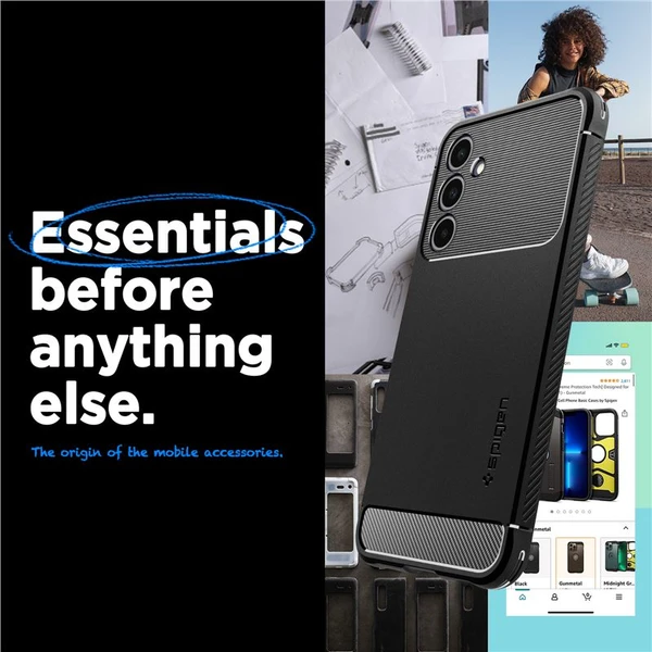 Spigen Rugged Armor kryt Samsung Galaxy A25 5G matne čierny - Puzdra - Obrázok D9V3000N01