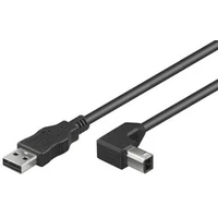 PremiumCord USB-A/USB-B kábel so zahnutým konektorom 5m čierny - Káble a redukcie