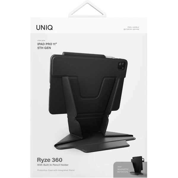 UNIQ Rýdzo 360 púzdro so stojanom iPad Pro 11" (2025) čierne - Puzdra - Obrázok DAD5000O01