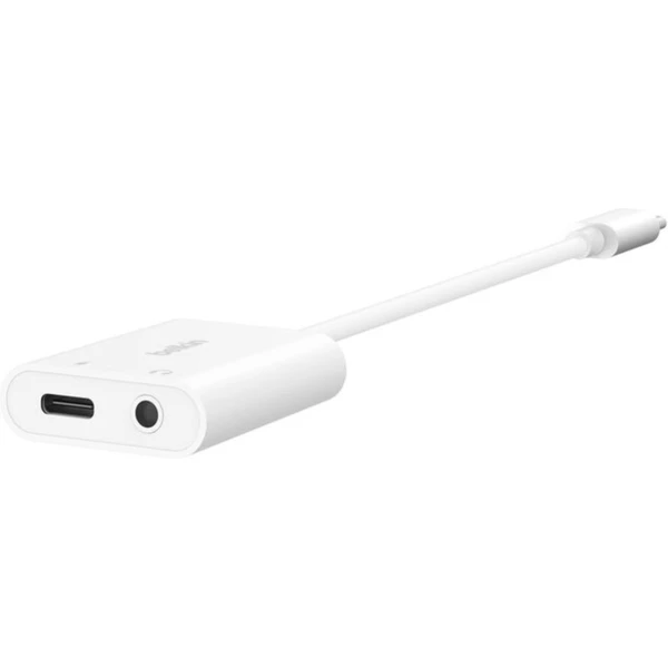 Belkin RockStar USB-C -> USB-C/3,5 mm 60W redukcia biela - Káble a redukcie - Obrázok DAWC000K01