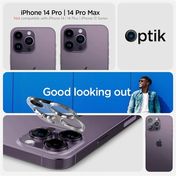 Spigen Glass Optik 2 Pack skla na fotoaparát iPhone 14 Pro/iPhone 14 Pro Max - Ochranné fólie a sklo - Obrázok DBK0000N01