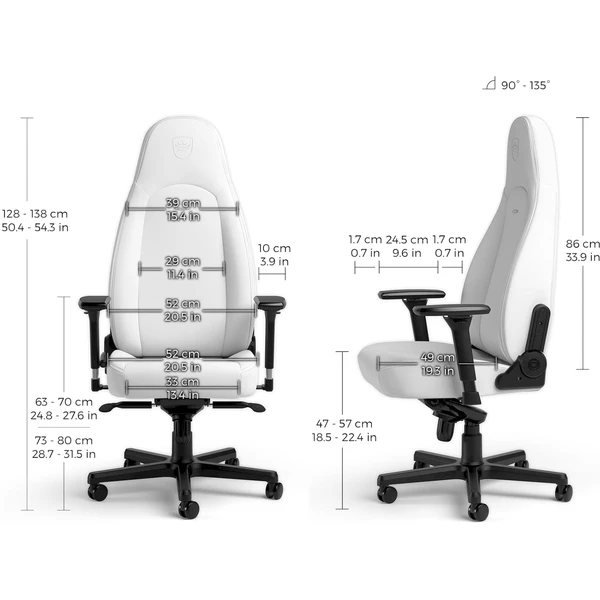 noblechairs ICON White Edition herná stolička biela - Stoličky - Obrázok DBUA000J01