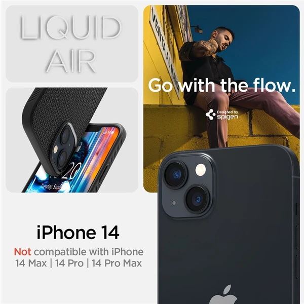 Spigen Liquid Air kryt iPhone 14 čierny - Puzdra - Obrázok DC3H300401