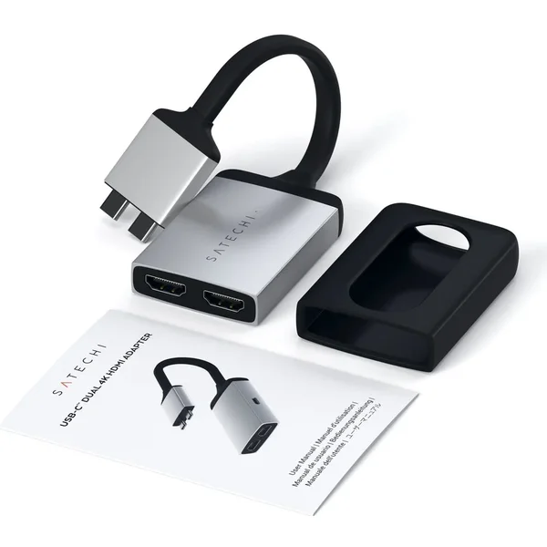 Satechi Dual HDMI Adapter strieborný - USB huby - Obrázok DCL2700301