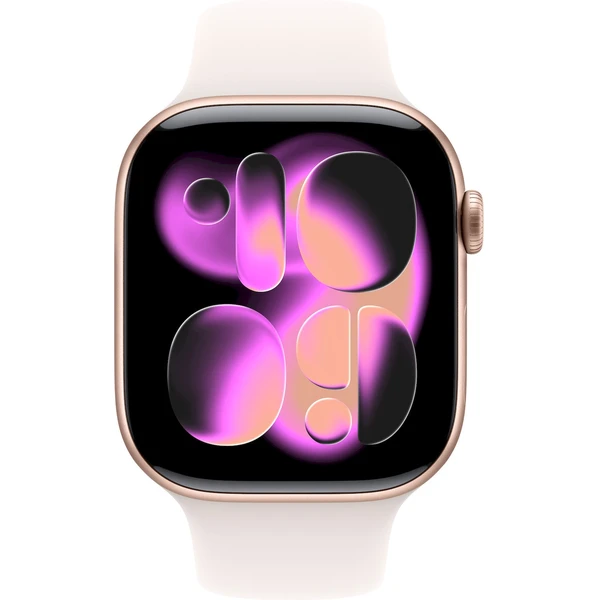 Apple Watch Series 11 Cellular (42mm) Ružovo zlatý hliník so svetlo rumeným športovým remienkom S/M - Inteligentné hodinky - Obrázok DCQH000K01