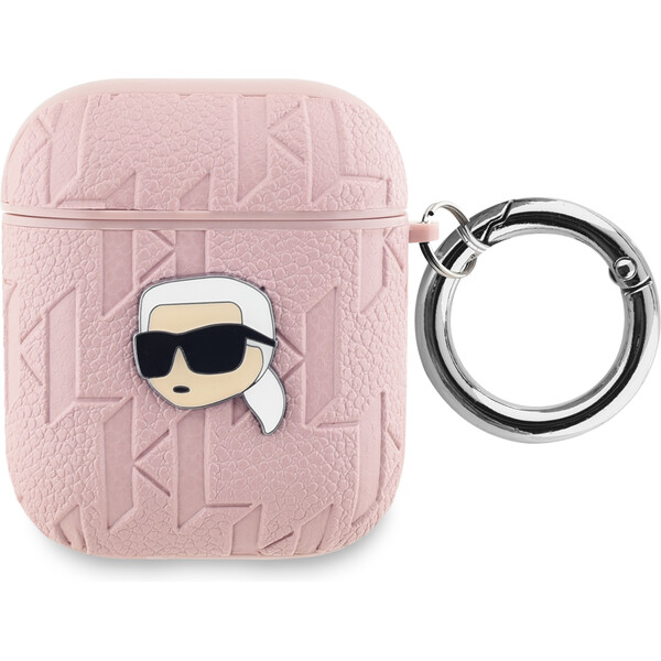 E-shop Karl Lagerfeld PU Embossed Karl Head puzdro AirPods 1/2 ružové