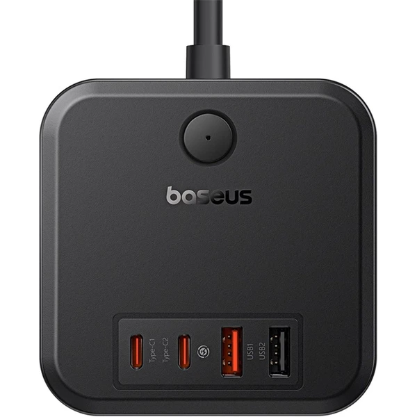 Predlžovací kábel Baseus PowerCombo Cube 3x zásuvka + 2x USB + 2x USB-C 30W 1.5m čierny - Nabíjačky - Hlavný obrázok