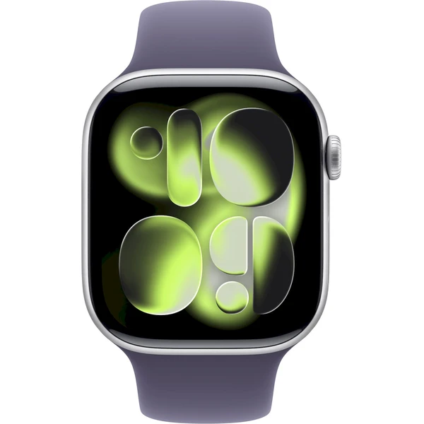 Apple Watch Series 11 Cellular (46mm) Strieborný hliník s hmlovo fialovým športovým remienkom S/M - Inteligentné hodinky - Obrázok DEQH000K01