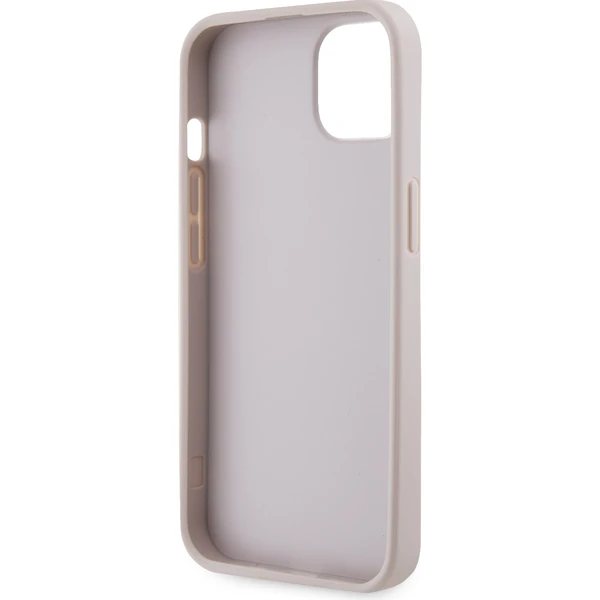 Guess PU 4G Strass Triangle Metal Logo kryt iPhone 15 ružový - Puzdra - Obrázok DIK8000601