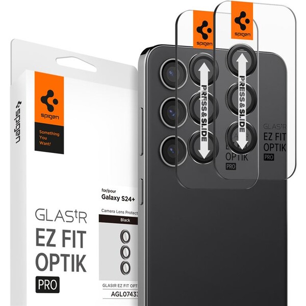 E-shop Spigen Glass tR EZ Fit Optik Pro 2 Pack Samsung Galaxy S24+ čierny