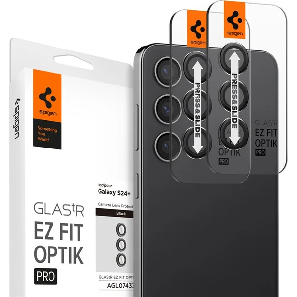 Spigen Glass tR EZ Fit Optik Pro 2 Pack Samsung Galaxy S24+ čierny - Ochranné fólie a sklo - Hlavný obrázok