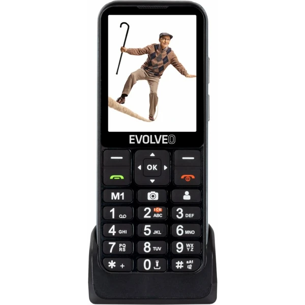 EVOLVEO EasyPhone LT s nabíjacím stojanom čierny - Mobilné telefóny - Hlavný obrázok