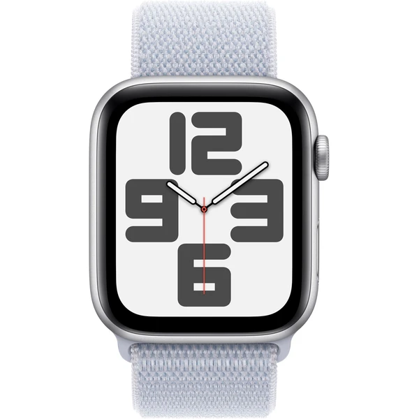 Apple Watch SE (2024) Cellular 44mm Strieborný hliník s oblačne modrým prevliekacím remienkom - Inteligentné hodinky - Obrázok DJQ7000K01