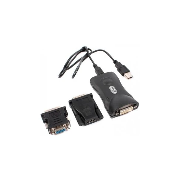 PremiumCord USB-A/DVI-I redukcia čierna + 2 redukcie v balení - Káble a redukcie - Hlavný obrázok