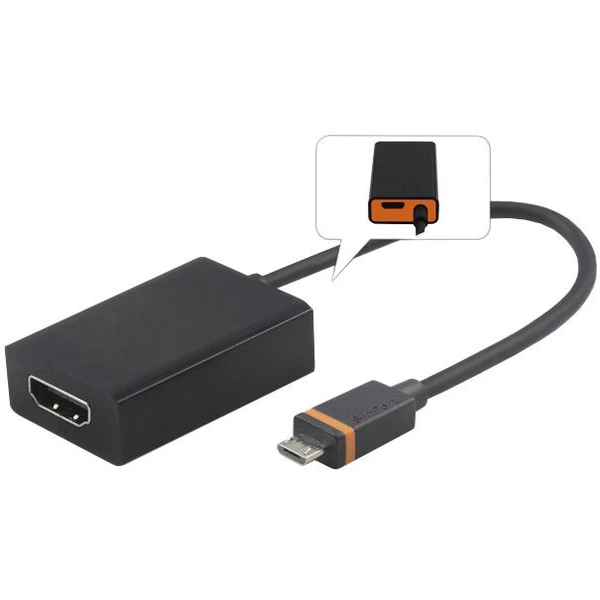 PremiumCord SlimPort/HDMI redukcia s microUSB napájaním čierna - Káble a redukcie - Hlavný obrázok