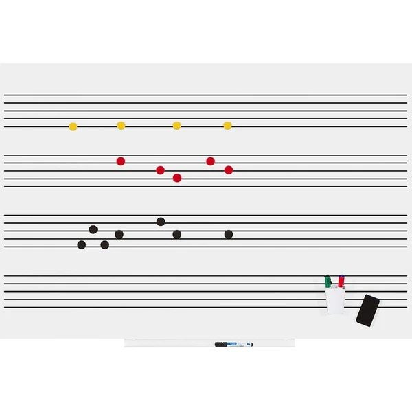 Rocada Skin Music 6421RMH magnetická tabuľa biela - Magnetické tabule - Obrázok DMMN000K01