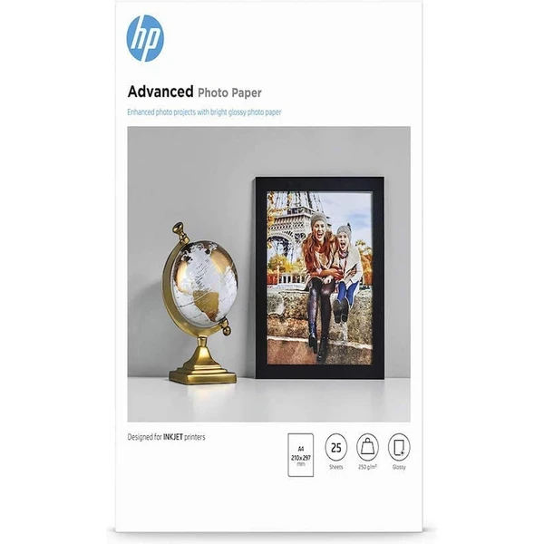 HP Lesklý fotografický papier 25 hárkov A4 210 x 297 mm - Fotopapiere - Hlavný obrázok