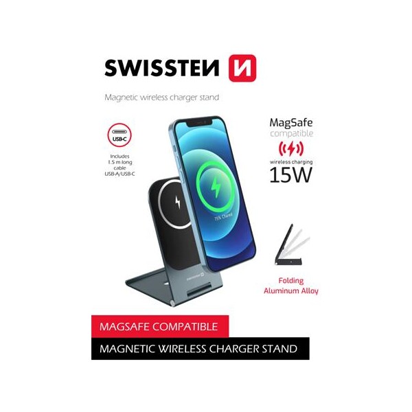 Swissten bezdrôtová nabíjačka Ultra thin (kompatibilná s MagSafe)