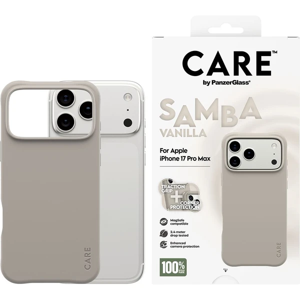 PanzerGlass® CARE Samba kryt s MagSafe Apple iPhone 17 Pro Max Vanilla - Puzdra - Obrázok DNDH000K01