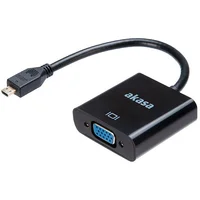Akasa Micro HDMI/VGA redukcia 0,15m čierna - Káble a redukcie