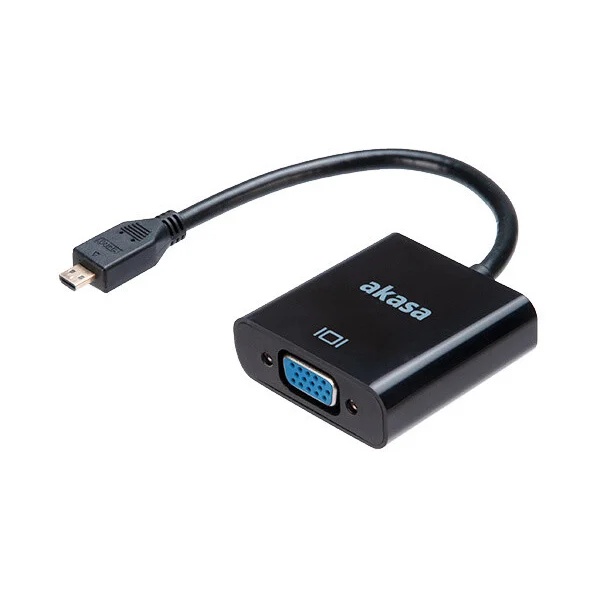 Akasa Micro HDMI/VGA redukcia 0,15m čierna - Káble a redukcie - Hlavný obrázok