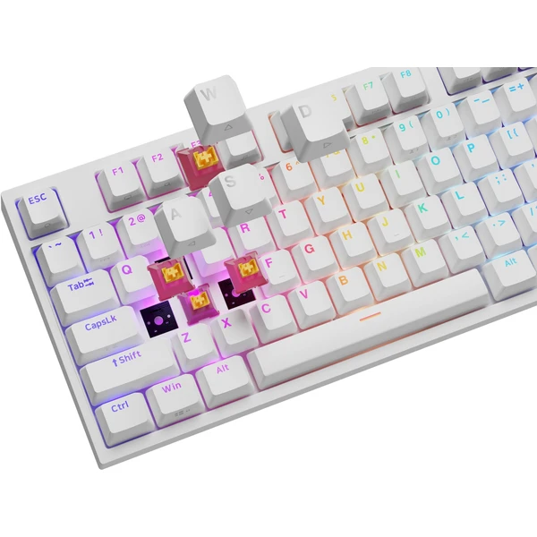 Genesis Thor 404 herná klávesnica Outemu Peach Silent US biela - Klávesnice - Obrázok DOBE000K01