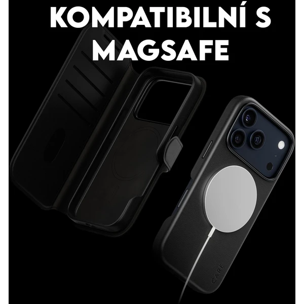PanzerGlass® CARE Tango 2v1 Wallet púzdro s MagSafe Apple iPhone 17 Pro čierne - Puzdra - Obrázok DOEH000K01