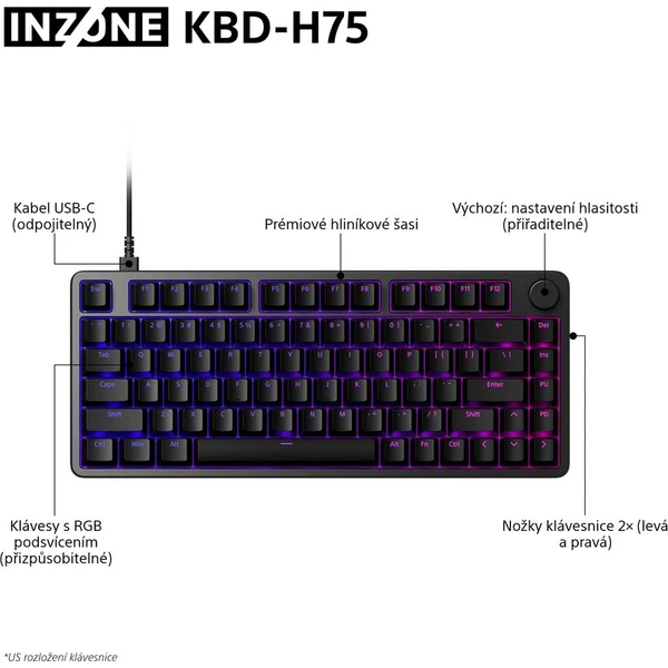Sony INZONE KBD-H75 herná klávesnica - Klávesnice - Obrázok DPBH000K01