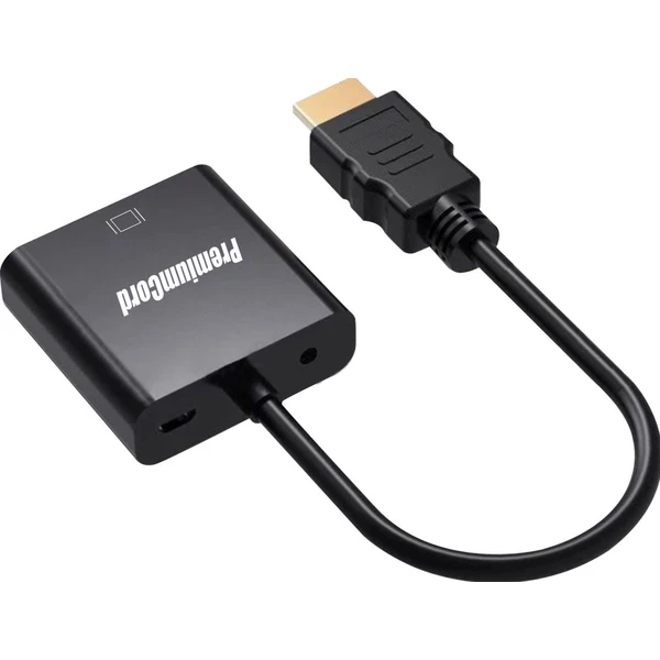 PremiumCord HDMI -> VGA + 3,5mm redukcia 0,2m čierna - Káble a redukcie - Hlavný obrázok