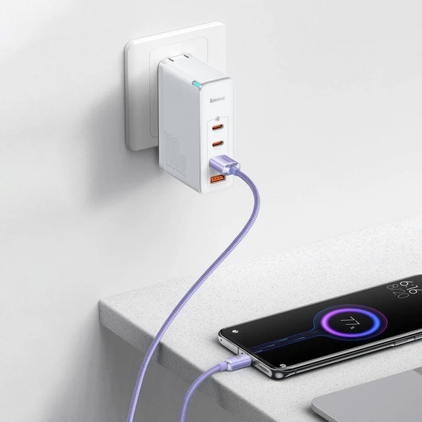 Baseus CAJY000405 Crystal Shine Series Dátový Kábel USB - USB-C 100W 1,2m Purple - Káble - Obrázok DPRL100501