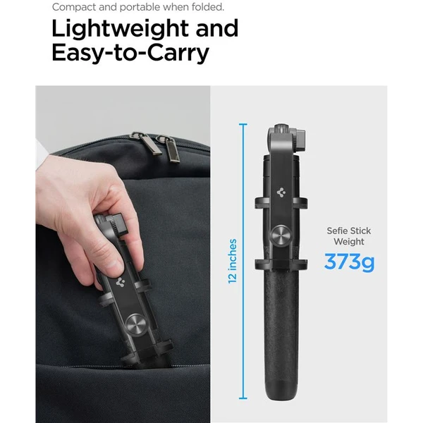Spigen Tripod Selfie Stick (longer version) čierny - Držiaky - Obrázok DQA1000P01