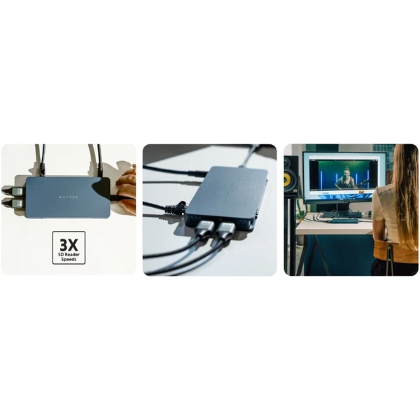 Hyper® EcoSmart™ Universal Silicon Motion® USB-C 10v1 Dual HDMI dokovacia stanica - USB huby - Obrázok DR60000L01