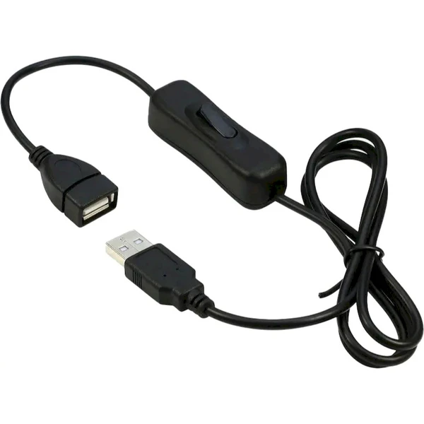 PremiumCord USB-A/USB-A predlžovací kábel s vypínačom 1m čierny - Káble a redukcie - Hlavný obrázok