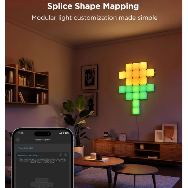 Govee Smart mini RGBIC panely - 10ks - Inteligentné osvetlenie - Obrázok DRKK000K01