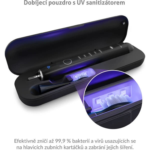 TrueLife SonicBrush Clean70 UV sonická kefka čierna - Zubné kefky - Obrázok DRUL000K01