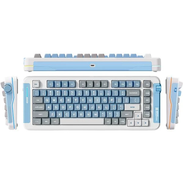 MCHOSE X75 bezdrôtová klávesnica Blue/Grey - Klávesnice - Obrázok DT9E000K01