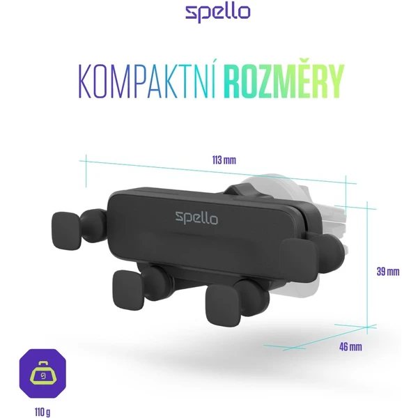 Spello Spider držiak do auta čierny - Držiaky - Obrázok DTYH300401