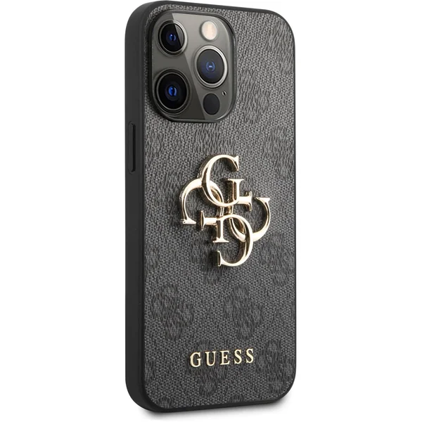 Guess PU 4G Metal Logo Case iPhone 13 Pro sivý - Puzdra - Obrázok DU2MF00101
