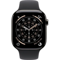 Apple Watch Series 11 Cellular (46mm) Bridlicovo šedý titán s čiernym športovým remienkom M/L - Inteligentné hodinky