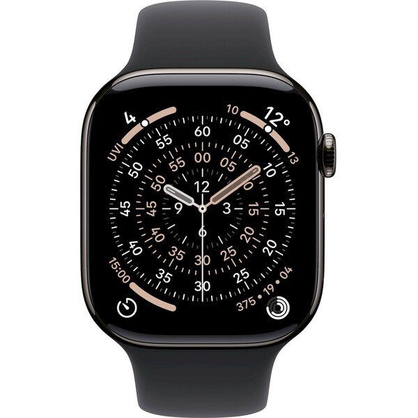 E-shop Apple Watch Series 11 Cellular (46mm) Bridlicovo šedý titán s čiernym športovým remienkom M/L