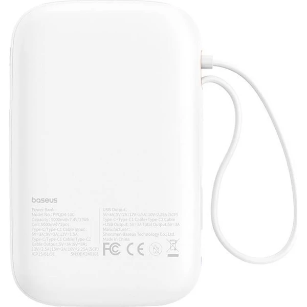 Baseus Qpow2 powerbanka 10000mAh biela - Powerbanky - Obrázok DUTL000K01