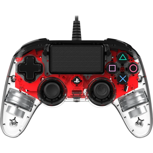 Nacon Gamepad Compact Controller Clear Red (PS4) - Herné ovládače - Obrázok DVOH100201