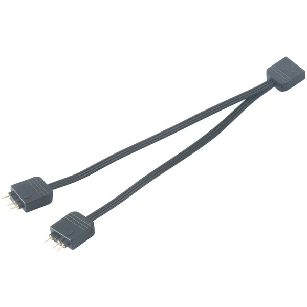 Akasa 3pin rozbočovač pre RGB LED pásiky pre Asus, Asrock, MSI 12cm čierny 2ks - Káble a redukcie - Hlavný obrázok