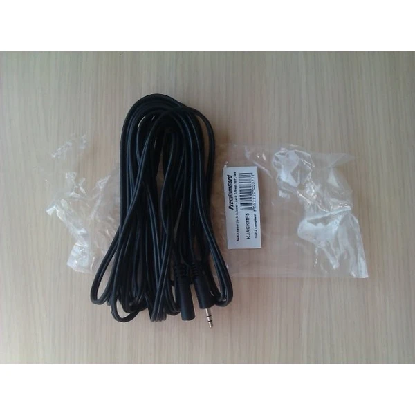 PremiumCord 3,5mm/3,5mm predlžovací kábel 5m čierny - Káble a redukcie - Obrázok DXTU000501